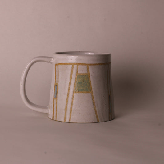 Block mug in white